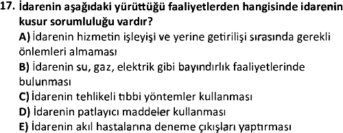 İdare Hukuku 2022-2023 Dönem Sonu Sınavı - 17. soru