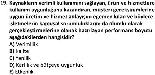 Ekip Çalışması ve Liderlik 2020-2021 Yaz Okulu Sınavı - 19. soru