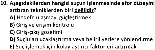 Suç Önleme Modelleri 2020-2021 Yaz Okulu Sınavı - 10. soru