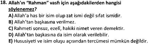 Tefsir 2022-2023 3 Ders Sınavı - 18. soru