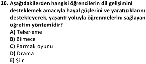 Özel Eğitimde Program Geliştirme 2023-2024 Ara Sınav - 16. soru