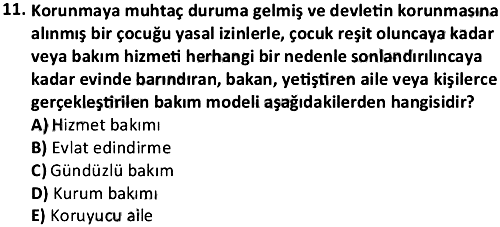 Sosyal Hizmet Bilimine Giriş 2023-2024 Ara Sınav - 11. soru