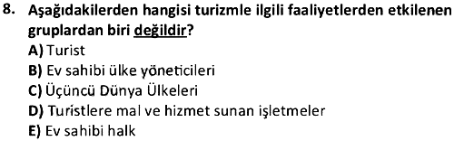 Turizm ve Tanıtım 2023-2024 Ara Sınav - 8. soru