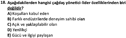 Örgütsel Davranış 2023-2024 Bütünleme Sınavı - 18. soru