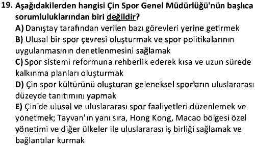 Karşılaştırmalı Spor Yönetimi 2023-2024 Dönem Sonu Sınavı - 19. soru
