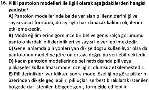 Kalıp Hazırlama 1 2023-2024 Dönem Sonu Sınavı - 16. soru