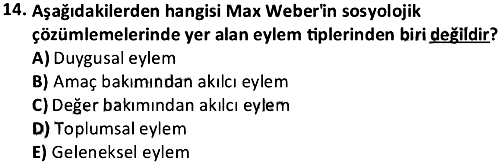 Çağdaş Sosyoloji Kuramları 2023-2024 3 Ders Sınavı - 14. soru