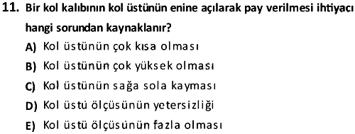 Kalıp Hazırlama 2 2023-2024 3 Ders Sınavı - 11. soru