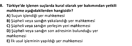 Ceza Muhakemesi Hukuku 2021-2022 Bütünleme Sınavı - 8. soru