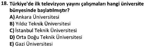 Radyo ve Televizyonda Temel Kavramlar 2024-2025 Dönem Sonu Sınavı - 18. soru